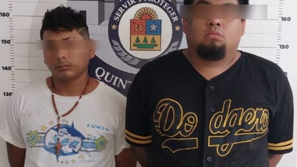 Detienen a dos sujetos con arma de fuego, por presunto robo en Cancún