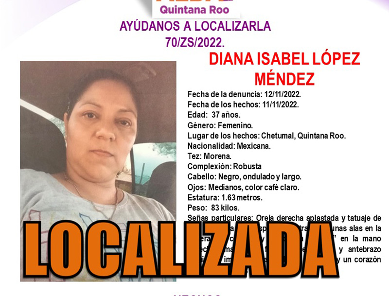 Localizan a una mujer que fue reportada como desaparecida en Chetumal