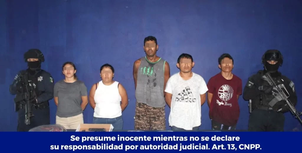 Cancún: detienen a cinco personas con arma de fuego y drogas