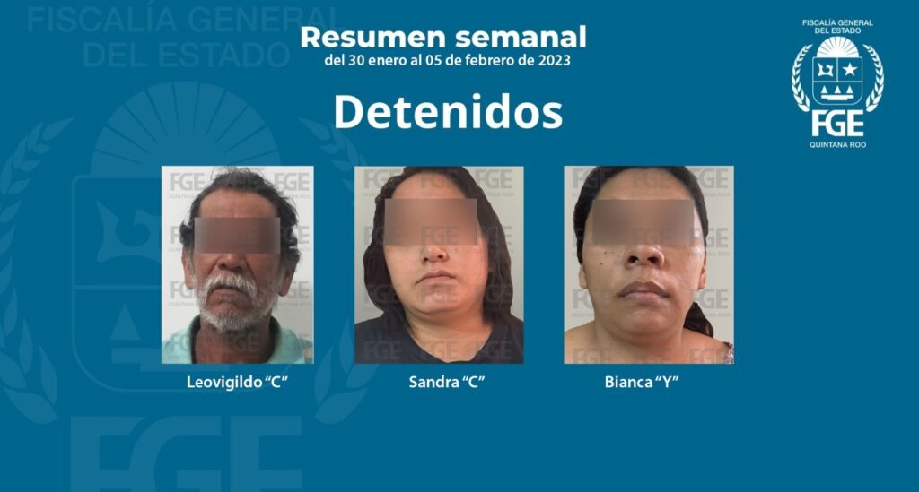 FGE Quintana Roo obtuvo 114 detenciones en la última semana