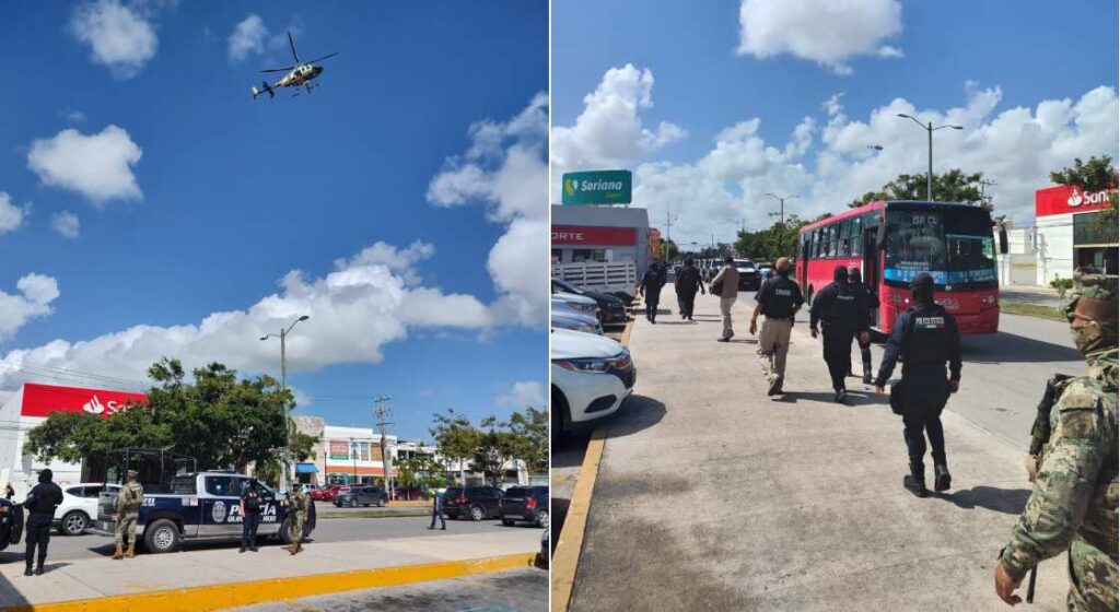 Cancún: autoridades sorprenden con operativos en zona de bancos y plazas