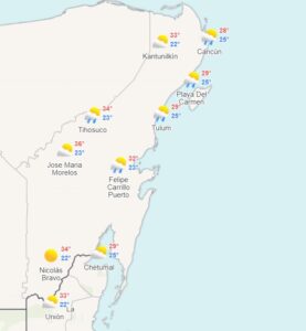 Clima para hoy en Cancún y Quintana Roo: Nublado y ambiente caluroso 