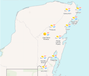 Clima para hoy en Cancun y Quintana Roo Sin lluvia pero con fuertes vientos 26