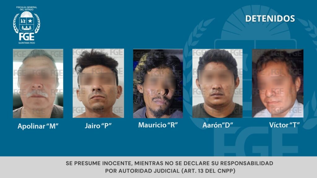 Detienen en Cancún a 5 personas por delito de violación y robo