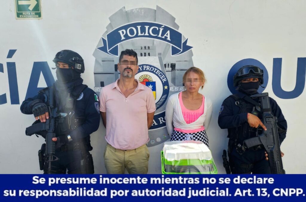 Detienen a pareja por delitos contra la salud en Playa del Carmen