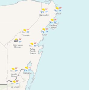 Clima para hoy en Cancún y Quintana Roo: Nublado con ambiente caluroso