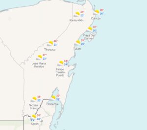 Clima para hoy en Cancún y Quintana Roo: Nublado y muy caluroso