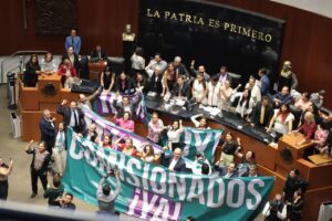 Violencia en el Senado tras votación de nuevo comisionado del INAI (VIDEO)