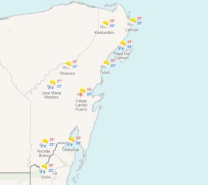 Clima para hoy en Cancún y Quintana Roo: Nublado  con lluvias