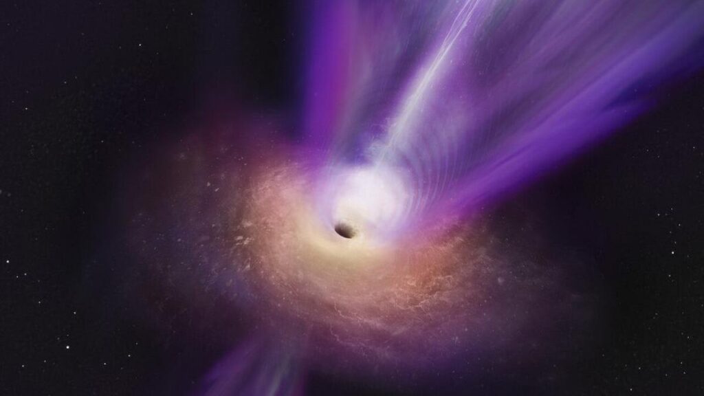 Captan la primera imagen de un agujero negro con su chorro de energía  