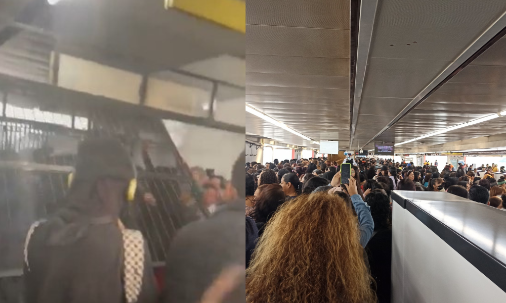 Línea 9 del Metro de estación Pantitlán en caos; reportan retrasos (VIDEO)