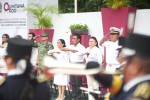 Realizan ceremonia cívica en el “Monumento al Maestro” de Chetumal 