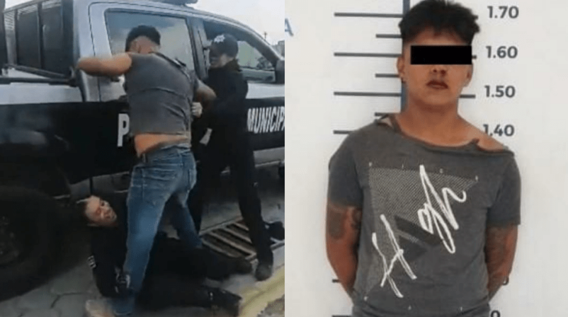 Puebla: Hombre en estado de ebriedad golpea a mujer policía