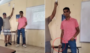 Video Viral: Estudiante de la UAEM expone con bolsa de suero