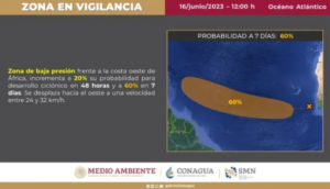 Conagua: Aumenta a 60 por ciento la probabilidad de formación del ciclón Bret en el Atlántico