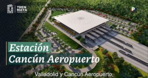 Conectarán 7 autobuses eléctricos al Aeropuerto de Cancún con el Tren Maya