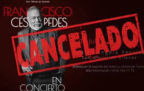 Cancelan concierto de Francisco Céspedes, por desearle la muerte a AMLO