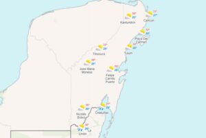 Clima para hoy en Cancun y Quintana RooExtremadamente caluroso y probables lluvias aisladas