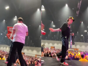 Peso Pluma rechaza regalo de un fan en pleno concierto VIDEO