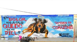 Realizan mural en homenaje a perrito Scooby
