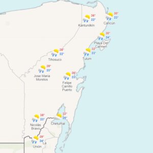 Clima para hoy en Cancún y Quintana Roo: Chubascos y ambiente caluroso