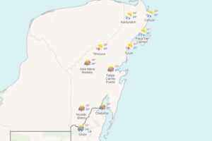 El clima para hoy 28 de junio en Cancún y Quintana Roo, se espera cielo nublado la mayor parte del día con probabilidad de lluvias puntuales.