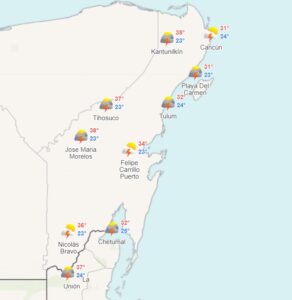 Clima para hoy en Cancún y Quintana Roo: Lluvias puntuales intensas