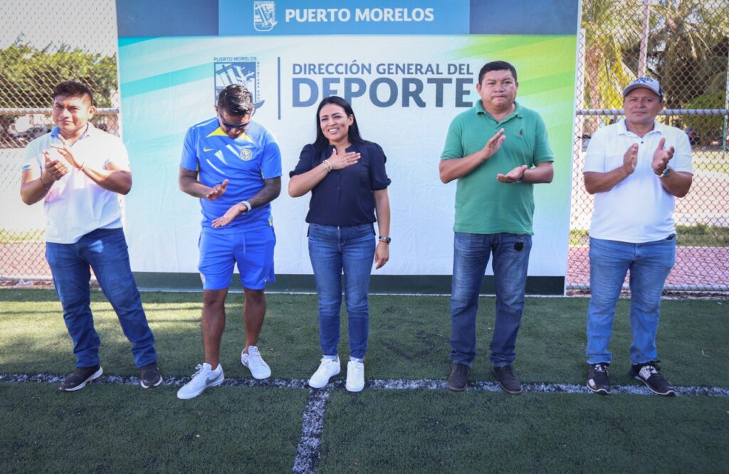 Puerto Morelos: Blanca Merari inaugura torneos de Futbol 7 y Box Amateur