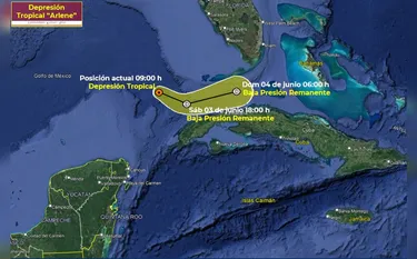 ¡Alerta para Yucatán y Quintana Roo! Tormenta "Arlene" se degrada a depresión tropical