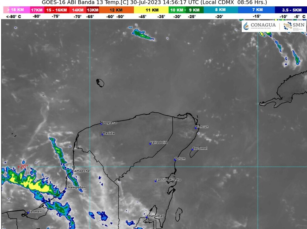 Clima para hoy en Cancún y Quintana Roo: Cielo medio nublado con chubascos