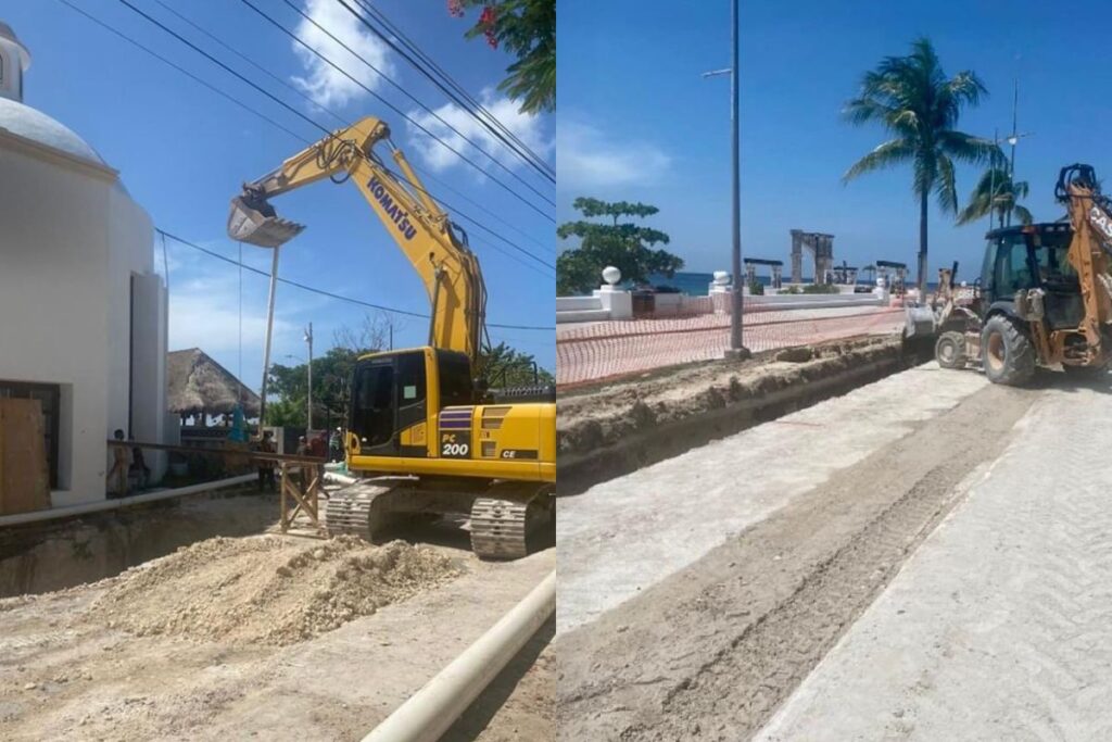 Avanza CAPA en trabajas de la obra de aguas residuales en Cozumel