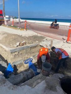 Avanza CAPA en trabajas de la obra de aguas residuales en Cozumel 2