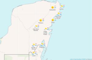 Clima para hoy en Cancun y Quintana Roo. Nublado y chubascos