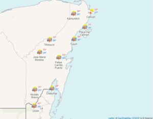 Clima para hoy en Cancún y Quintana Roo: Lluvias puntuales fuertes