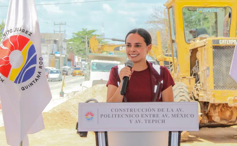 "Inician obras" Da Ana Paty Peralta banderazo en avenida Politécnico de Cancún