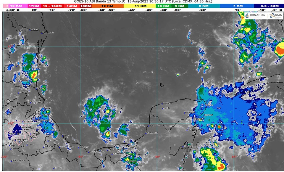 Clima para hoy en Cancún y Quintana Roo caluroso, nublado y con lluvias