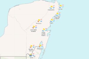 Clima para hoy en Cancun y Quintana Roo nublado con chubascos