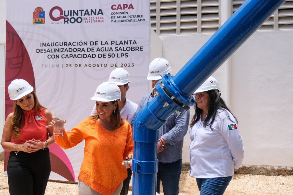 Mara Lezama inaugura planta desalinizadora en Tulum para abastecer agua potable