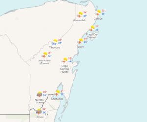 Clima para hoy en Cancún y Quintana Roo: Nublado con lluvias