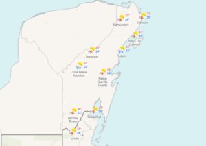 Clima para hoy en Cancún y Quintana Roo: Lluvias fuertes por baja presión 