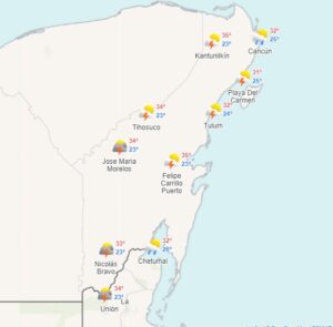 Clima para hoy en Cancún y Quintana Roo: Chubascos 