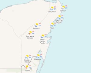 Clima Quintana Roo 17 agosto