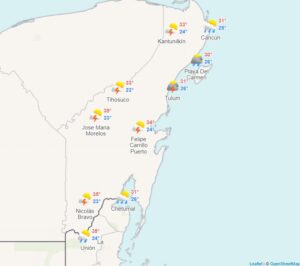 Clima para hoy en Cancún y Quintana Roo: Lluvias puntuales por onda tropical núm. 24