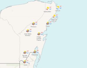 Clima para hoy en Cancún y Quintana Roo: Caluroso con lluvias fuertes 