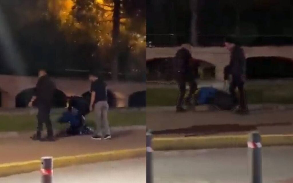 Cadeneros golpean y asaltan a un joven en Puebla (VIDEO)