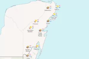 Clima para hoy en Cancun y Quintana Roo caluroso nublado y posibles chubascos