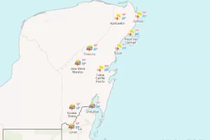 Clima para hoy en Cancun y Quintana Roo medio nublado con posibles lluvias