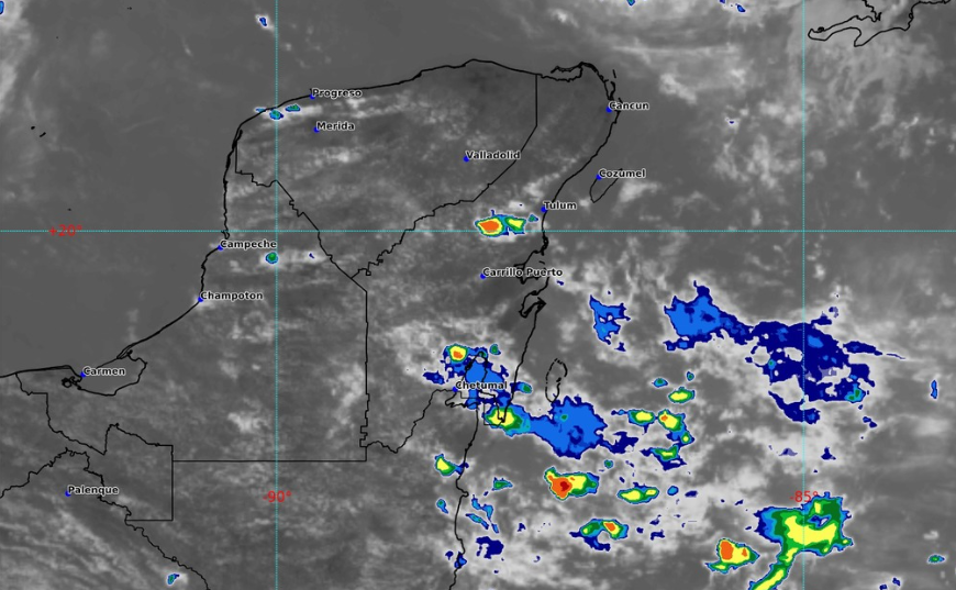 Clima para hoy en Cancún y Quintana Roo: Intervalos de chubascos con lluvias puntuales fuertes