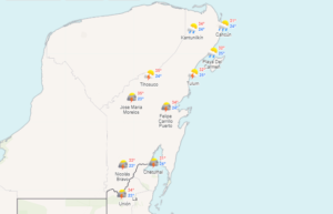 Clima para hoy en Cancún y Quintana Roo: Intervalos de chubascos con lluvias puntuales fuertes