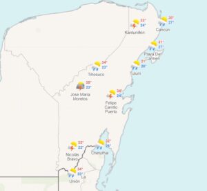 Clima para hoy en Cancún y Quintana Roo: Ambiente caluroso con cielo nublado